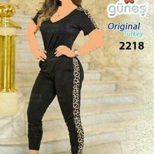 سِت اسپورت تي شرت و شلوار پلنگي günes (کد:2218)