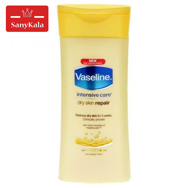لوسیون بدن ترمیم کننده پوست خشک وازلین مدل dry skin repair حجم 400 میلی لیتر