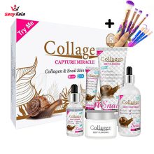 پک ۵ عددی مراقبت از پوست صورت کلاژن حلزون collagen+ست براش الماسی 4 تکه رایگان