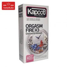 کاندوم خاردار و شیاردار کاپوت مدل Orgasm Fire X3 بسته 12 عددی